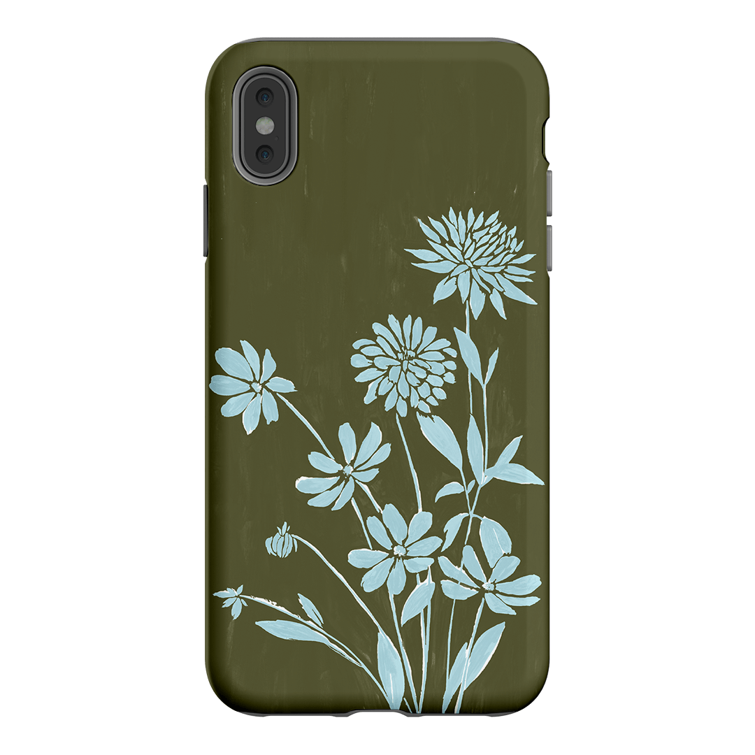 Dahlia Khaki Printed Phone Cases iPhone XS Max / Armoured by Typoflora - The Dairy