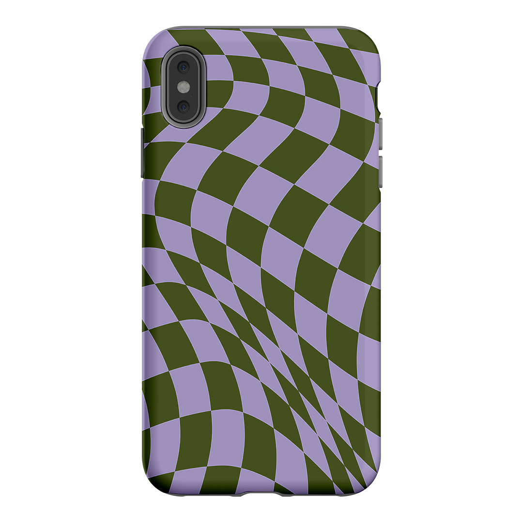 Wavy Check Forest on Lilac Matte Case Matte Phone Cases iPhone XS Max / Armoured by The Dairy - The Dairy