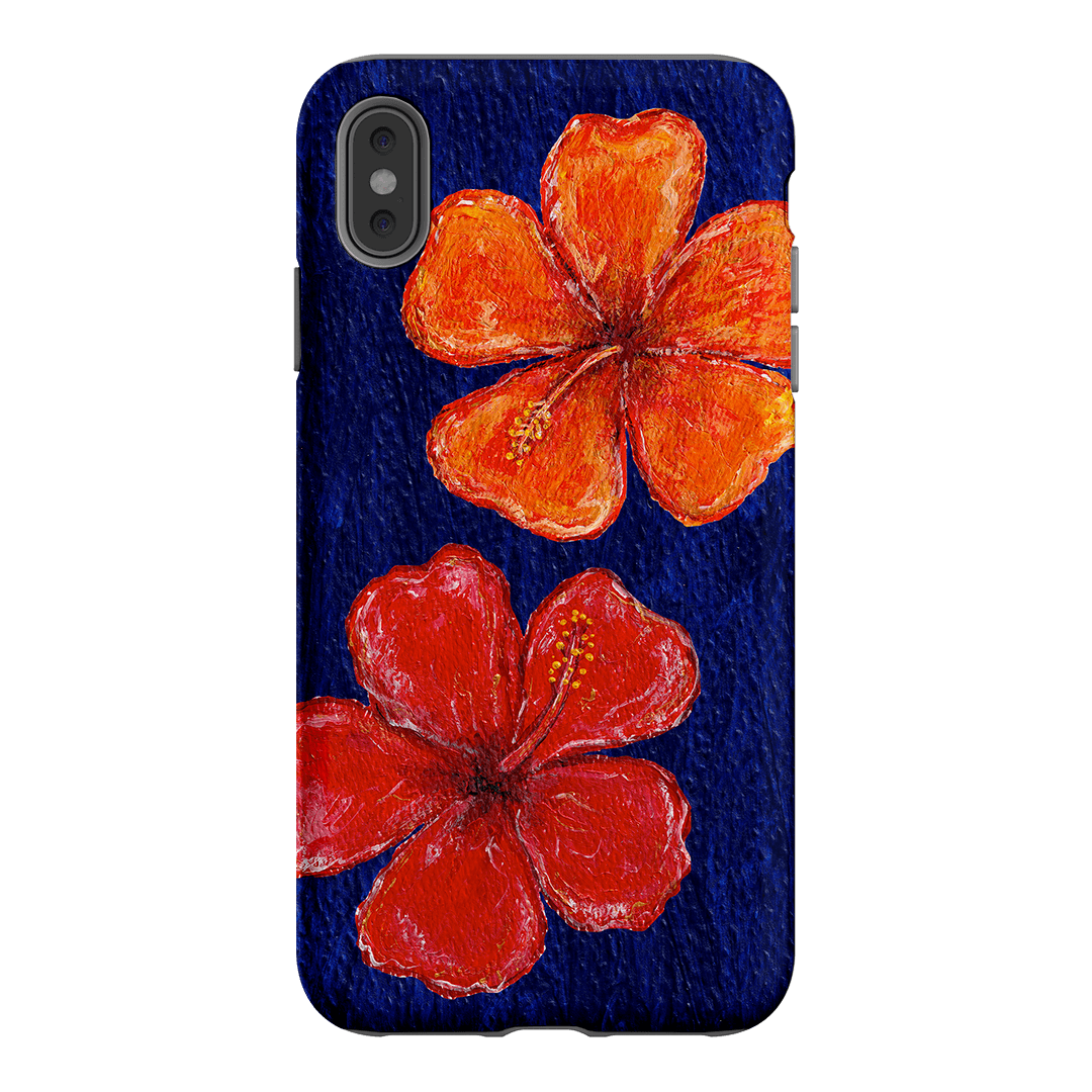 Hibiscus Flower Deep Blue Printed Phone Cases iPhone XS Max / Armoured by BG. Studio - The Dairy