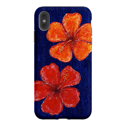 Hibiscus Flower Deep Blue Printed Phone Cases iPhone XS Max / Armoured by BG. Studio - The Dairy