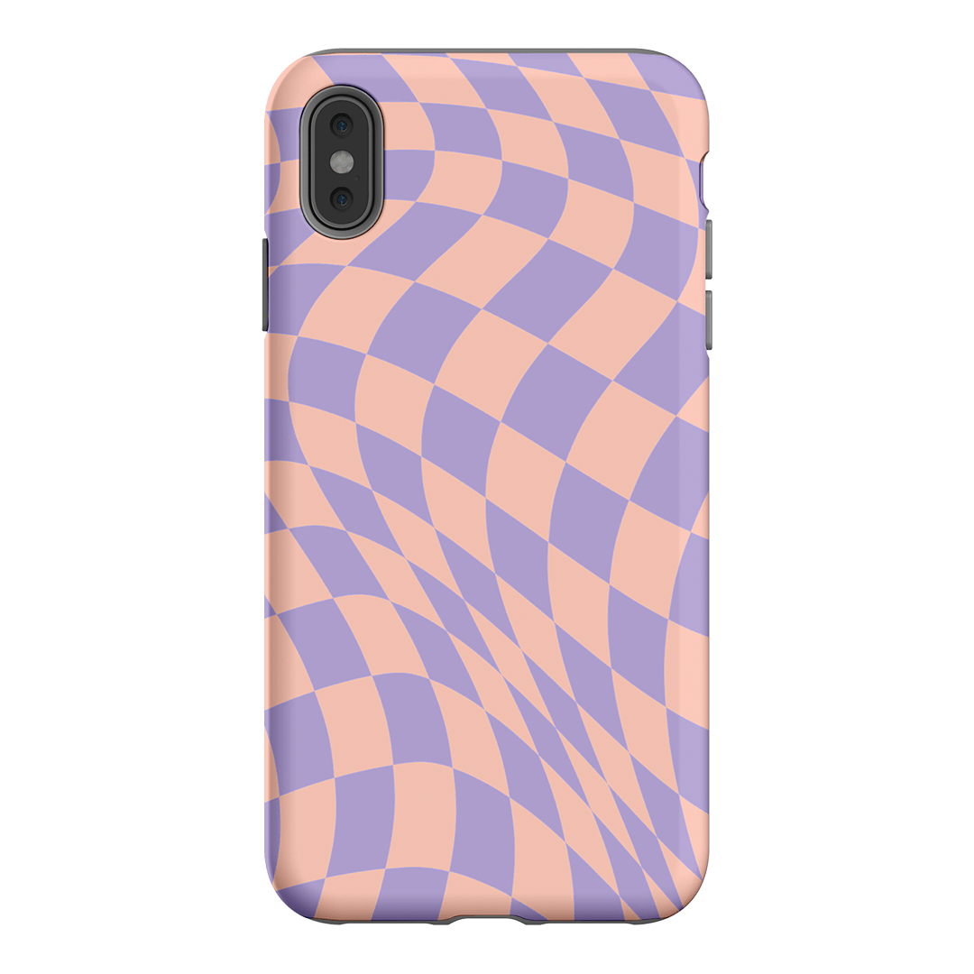 Wavy Check Lilac on Blush Matte Case Matte Phone Cases iPhone XS Max / Armoured by The Dairy - The Dairy
