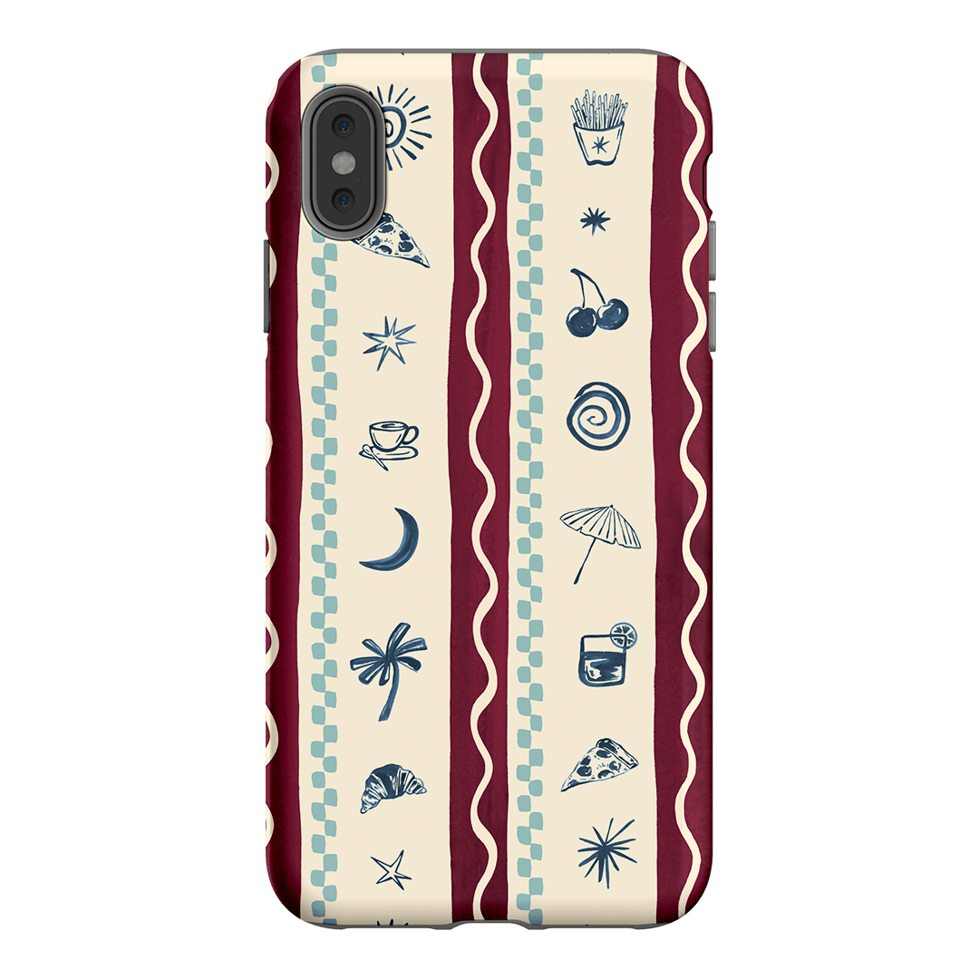 Summer Snacks Burgundy Printed Phone Cases iPhone XS Max / Armoured by Charlie Taylor - The Dairy