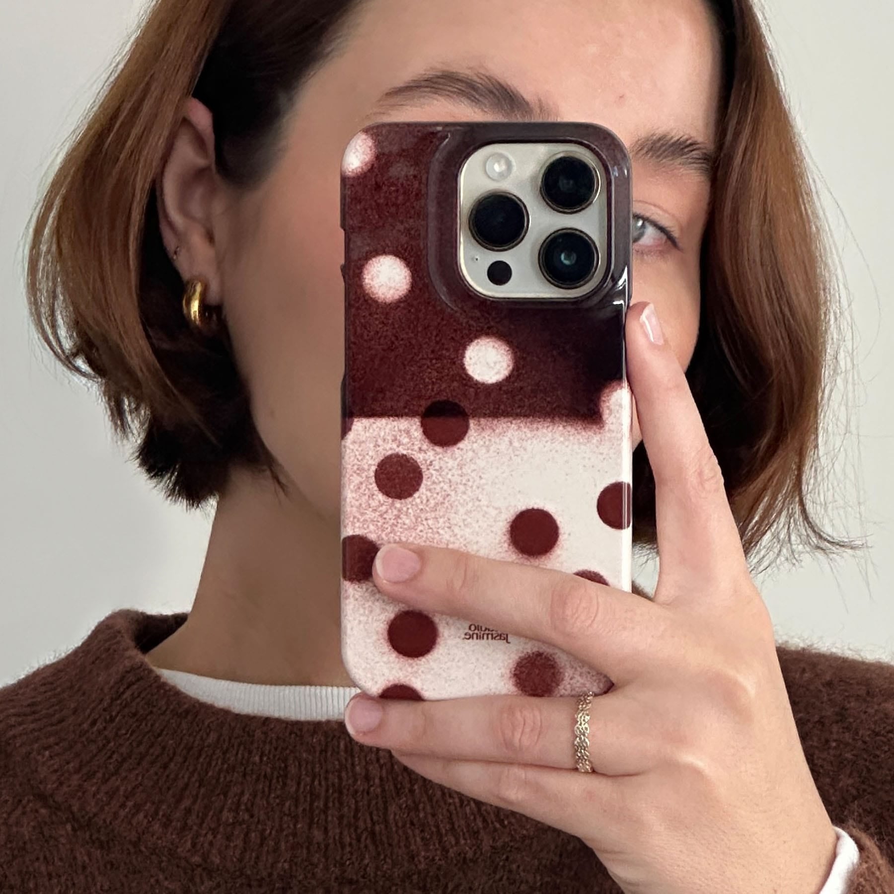 Espresso Polka Dot Printed Phone Cases by Jasmine Dowling - The Dairy