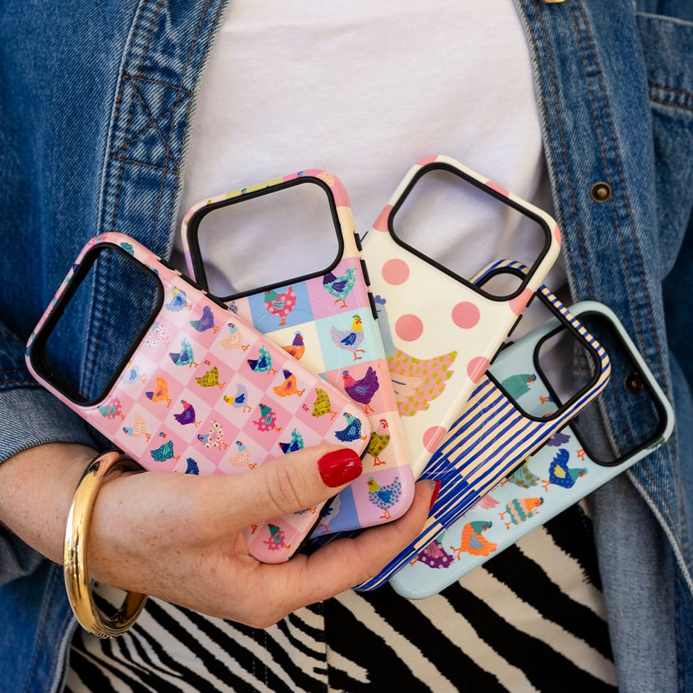 Checkered Chickens Printed Phone Cases by Kayla Henley - The Dairy
