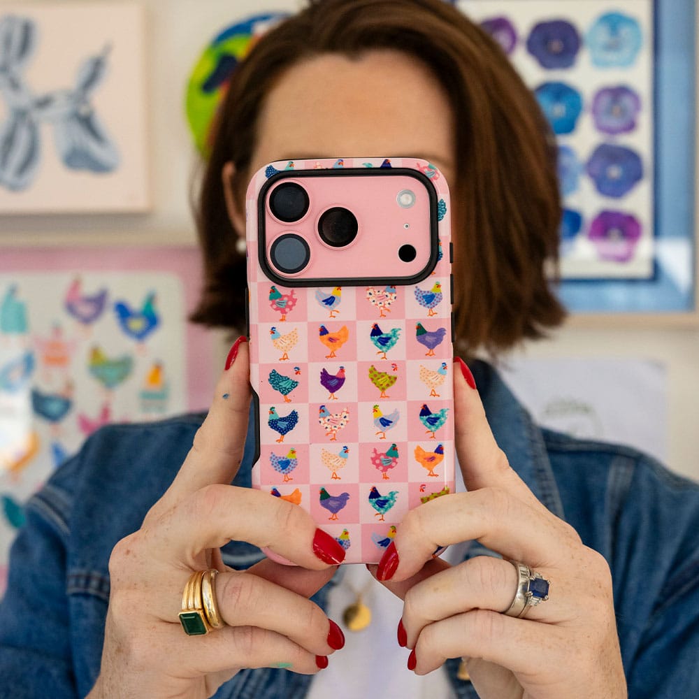 Checkered Chickens Printed Phone Cases by Kayla Henley - The Dairy