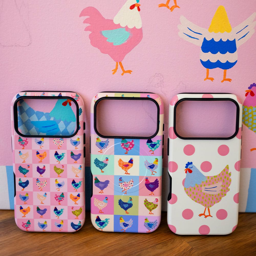 Checkered Chickens Printed Phone Cases by Kayla Henley - The Dairy