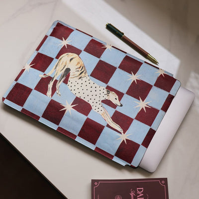 Check Greyhound Laptop & iPad Sleeve Laptop & Tablet Sleeve Small by Lisa Hu - The Dairy