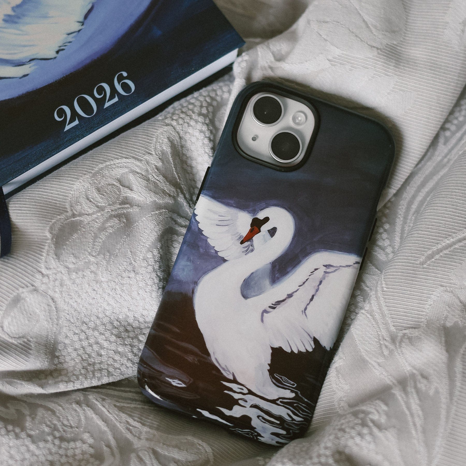 Midnight Swan Printed Phone Cases by Lisa Hu - The Dairy