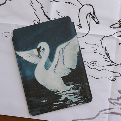 Midnight Swan Laptop & iPad Sleeve Laptop & Tablet Sleeve Small by Lisa Hu - The Dairy