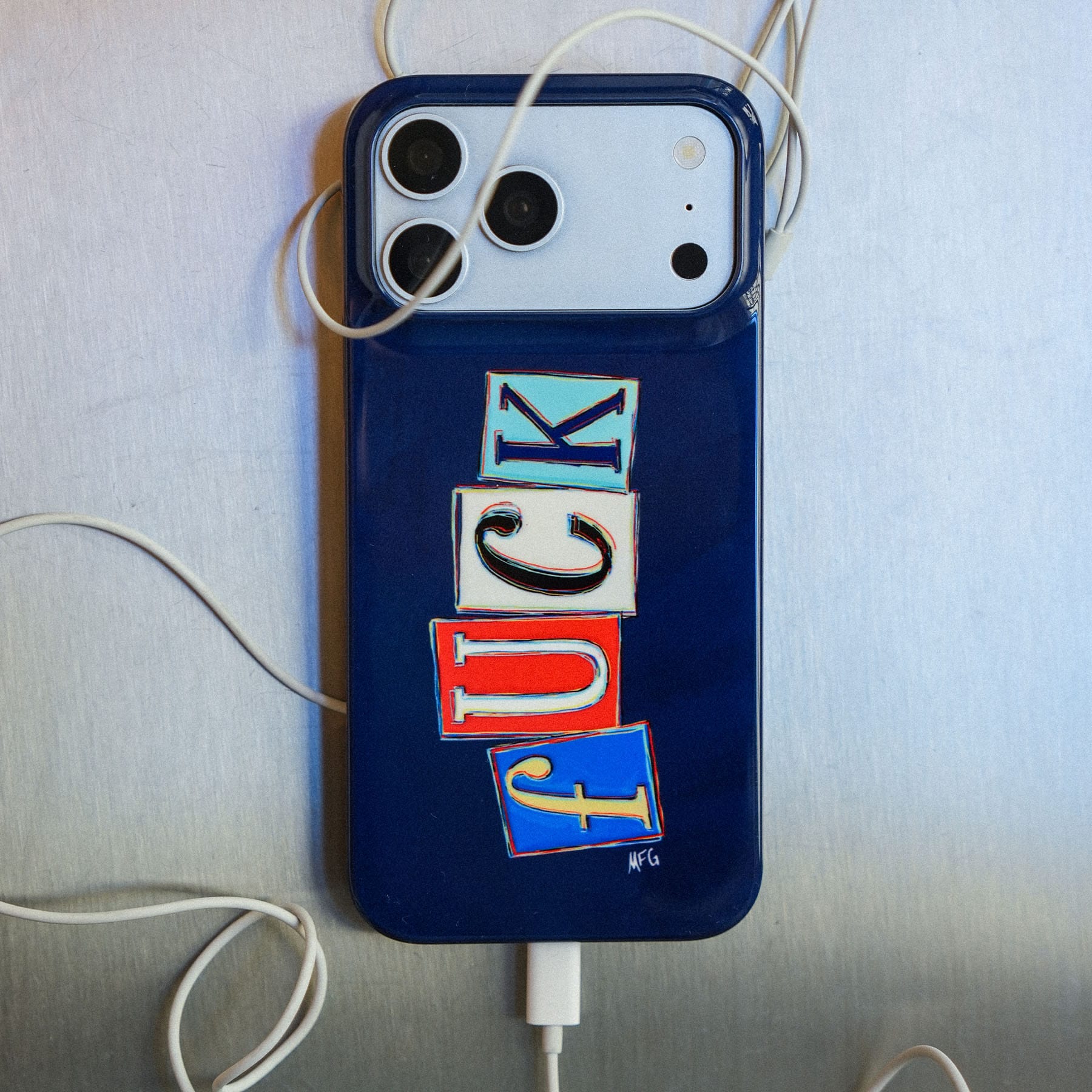 Lil Fcks Blue Printed Phone Cases by Margarbs Art - The Dairy
