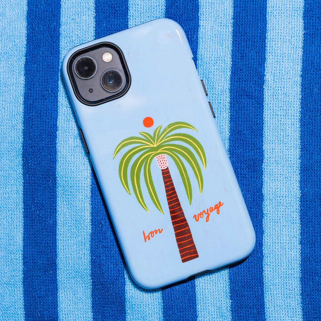 Bon Voyage Blue Printed Phone Cases by Marie Faurrite - The Dairy