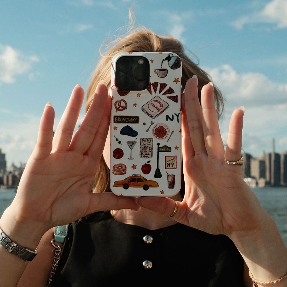 NYC White Printed Phone Cases by BG. Studio - The Dairy