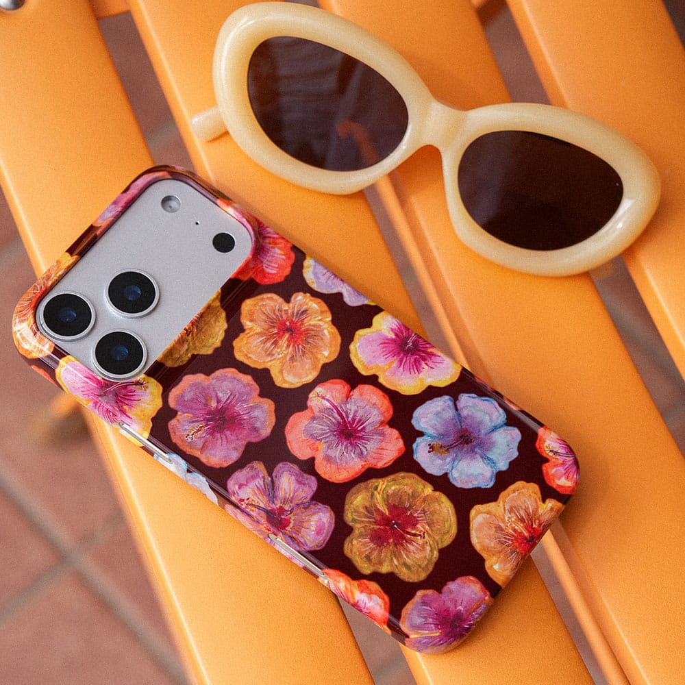 Hibiscus Holiday Rouge Printed Phone Cases by BG. Studio - The Dairy