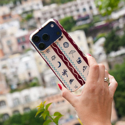 Summer Snacks Burgundy Printed Phone Cases iPhone 15 Pro / Armoured by Charlie Taylor - The Dairy