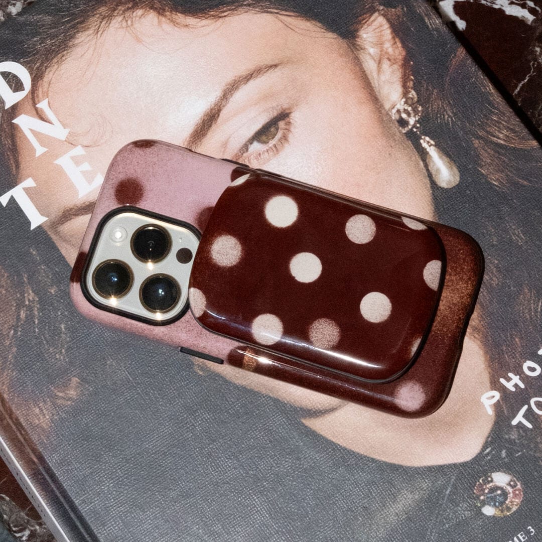 Mocha Polka Dot ChargePod MagSafe Power Bank ChargerPod by Jasmine Dowling - The Dairy