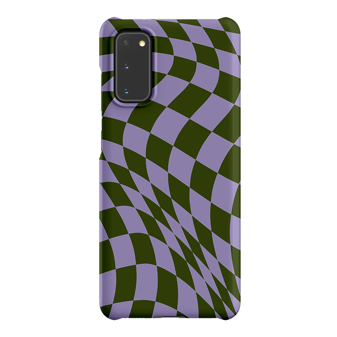 Wavy Check Forest on Lilac Matte Case Matte Phone Cases Samsung Galaxy S20 / Snap by The Dairy - The Dairy