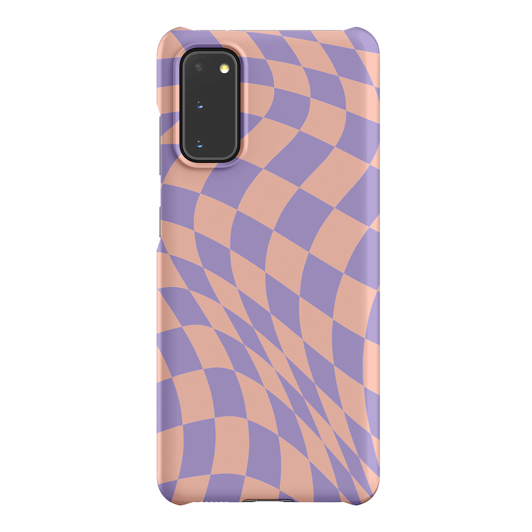 Wavy Check Lilac on Blush Matte Case Matte Phone Cases Samsung Galaxy S20 / Snap by The Dairy - The Dairy