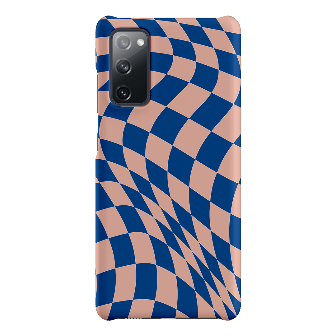Wavy Check Cobalt on Blush Matte Case Matte Phone Cases Samsung Galaxy S20 FE / Snap by The Dairy - The Dairy