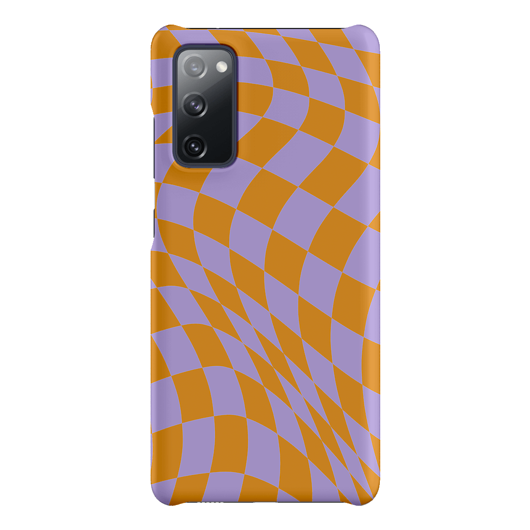 Wavy Check Orange on Lilac Matte Case Matte Phone Cases Samsung Galaxy S20 FE / Snap by The Dairy - The Dairy