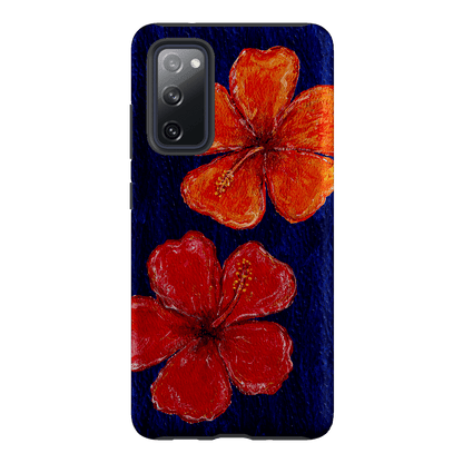 Hibiscus Flower Deep Blue Printed Phone Cases Samsung Galaxy S20 FE / Armoured by BG. Studio - The Dairy