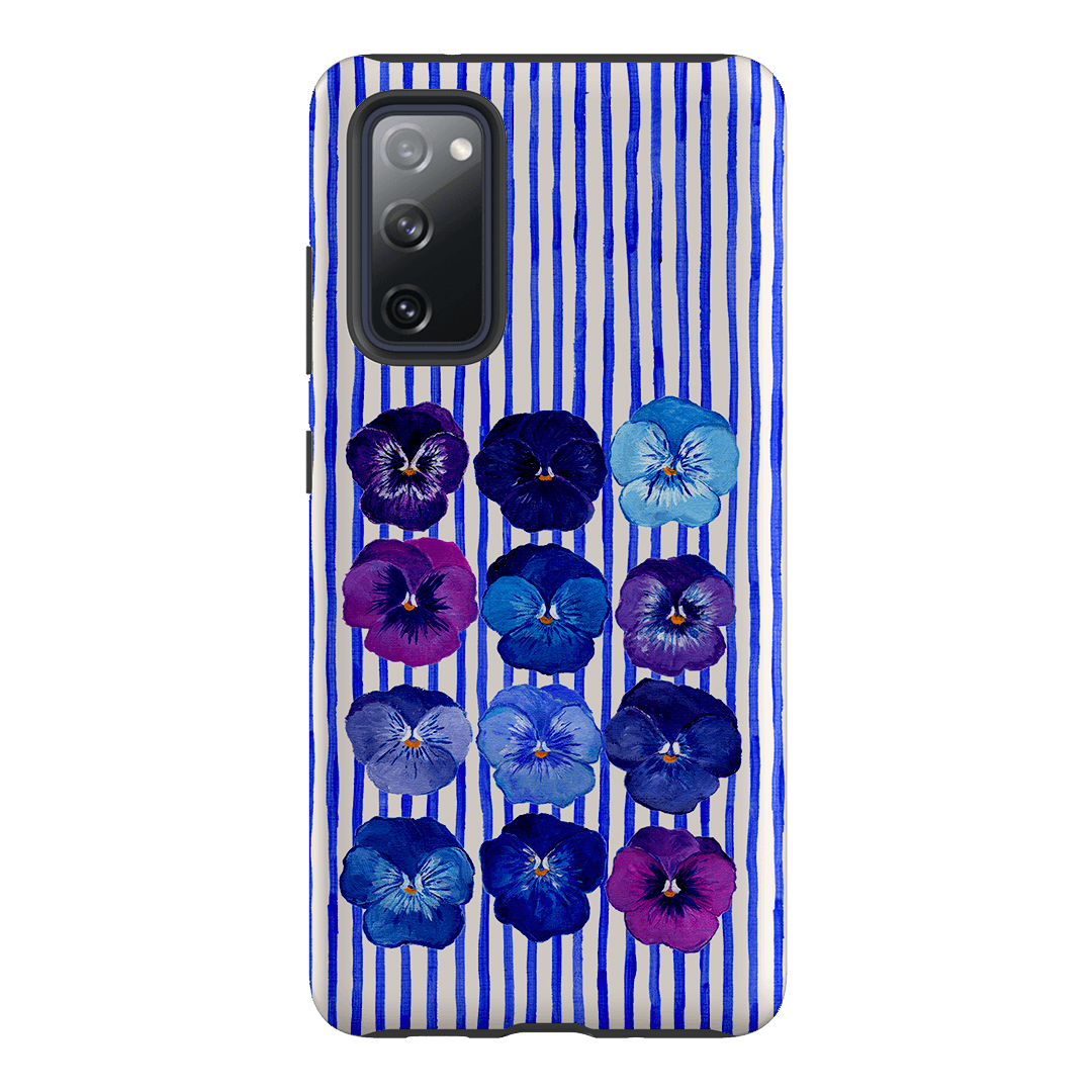 Striped Pansies Printed Phone Cases Samsung Galaxy S20 FE / Armoured by Kayla Henley - The Dairy