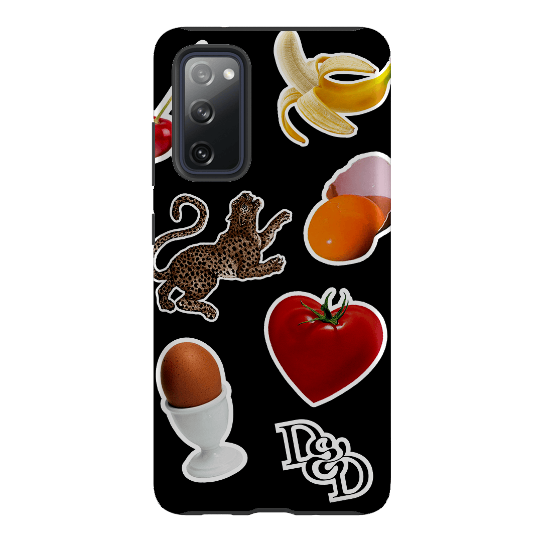 Sunday Stickers Black Printed Phone Cases Samsung Galaxy S20 FE / Armoured by Desmond & Dempsey - The Dairy