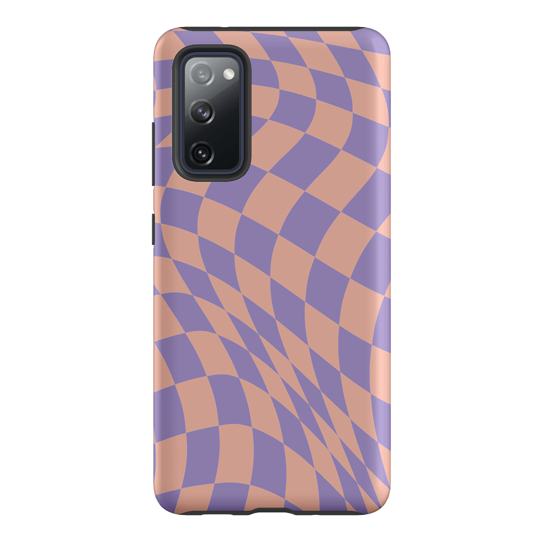 Wavy Check Lilac on Blush Matte Case Matte Phone Cases Samsung Galaxy S20 FE / Armoured by The Dairy - The Dairy