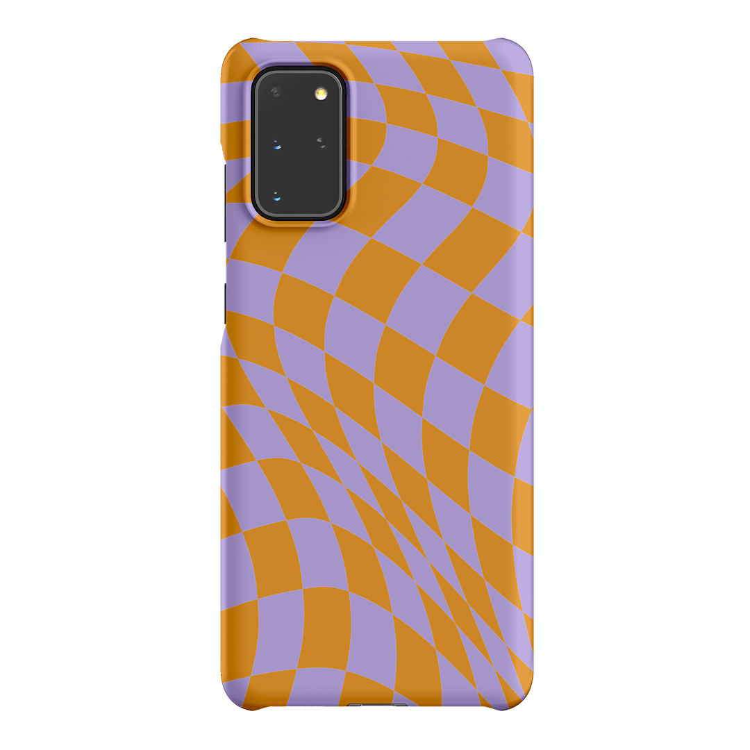 Wavy Check Orange on Lilac Matte Case Matte Phone Cases Samsung Galaxy S20 Plus / Snap by The Dairy - The Dairy