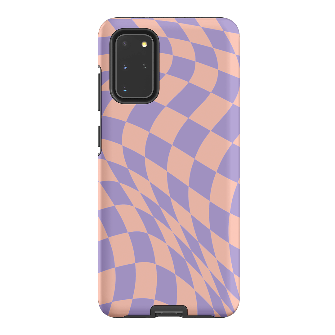 Wavy Check Lilac on Blush Matte Case Matte Phone Cases Samsung Galaxy S20 Plus / Armoured by The Dairy - The Dairy