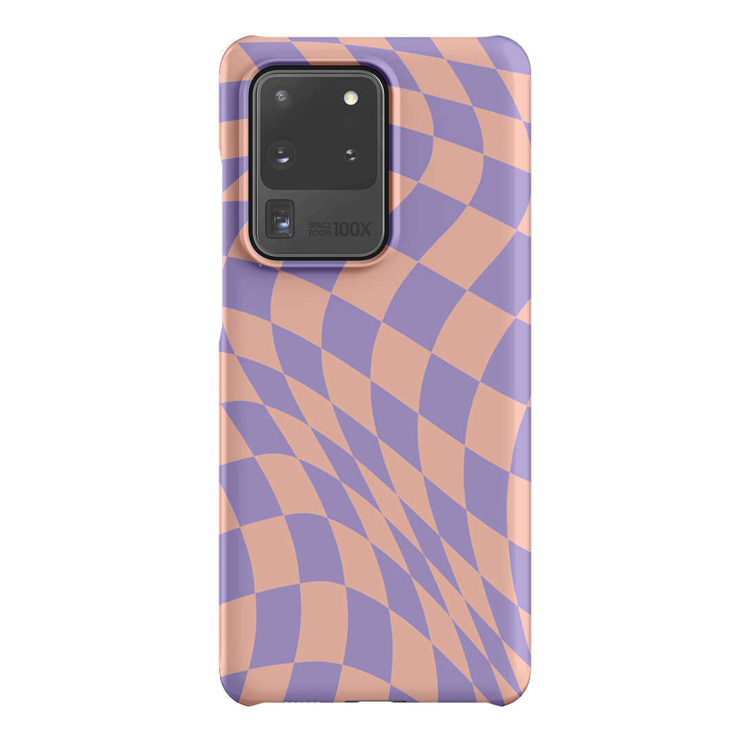 Wavy Check Lilac on Blush Matte Case Matte Phone Cases Samsung Galaxy S20 Ultra / Snap by The Dairy - The Dairy