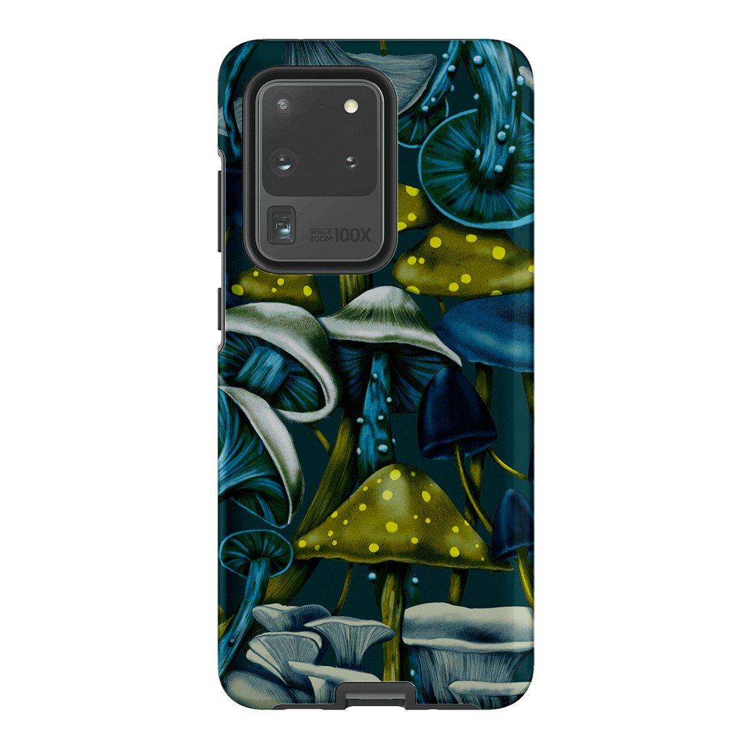 Shrooms Blue Printed Phone Cases Samsung Galaxy S20 Ultra / Armoured by Kelly Thompson - The Dairy