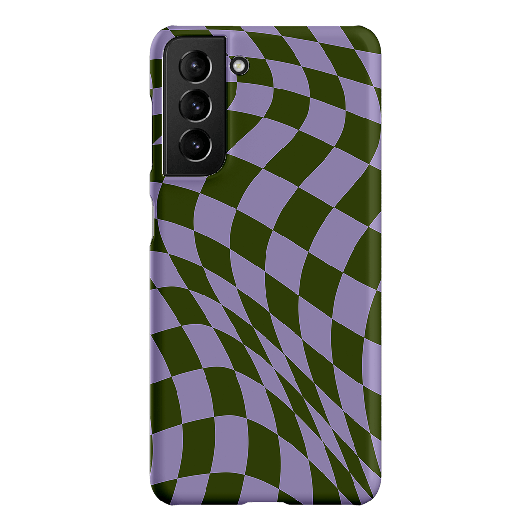 Wavy Check Forest on Lilac Matte Case Matte Phone Cases Samsung Galaxy S21 / Snap by The Dairy - The Dairy