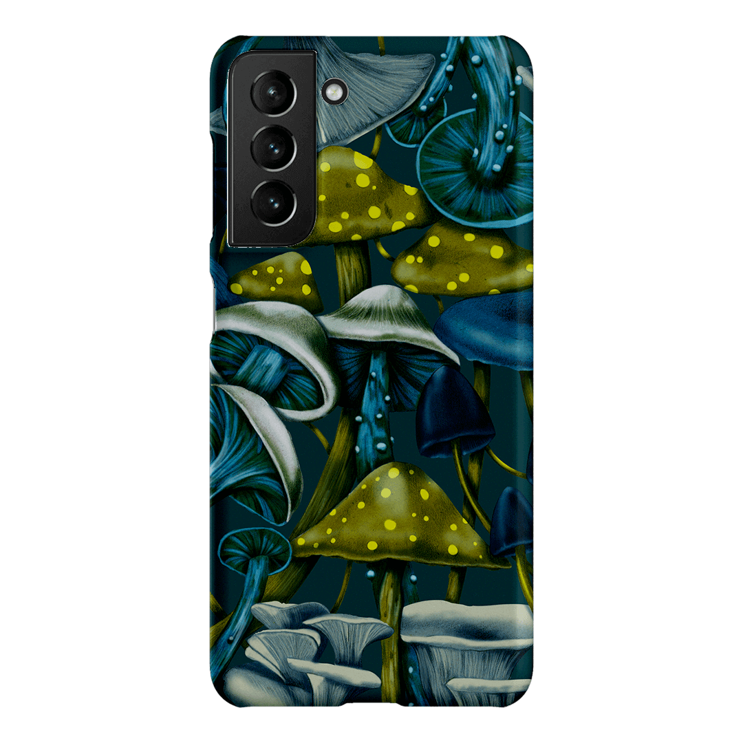 Shrooms Blue Printed Phone Cases Samsung Galaxy S21 / Snap by Kelly Thompson - The Dairy