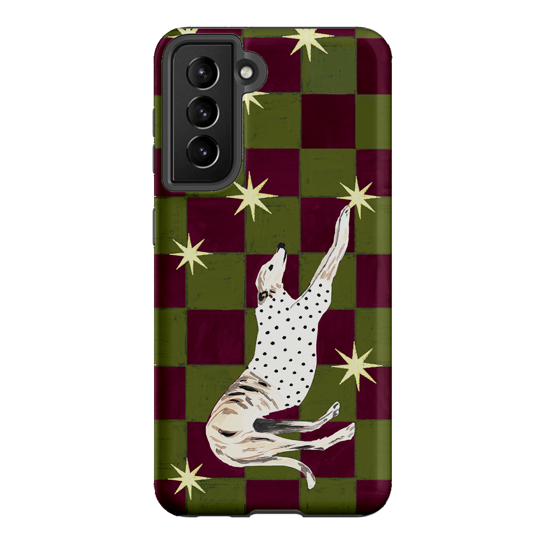 Check Greyhound Green Printed Phone Cases Samsung Galaxy S21 / Armoured by Lisa Hu - The Dairy
