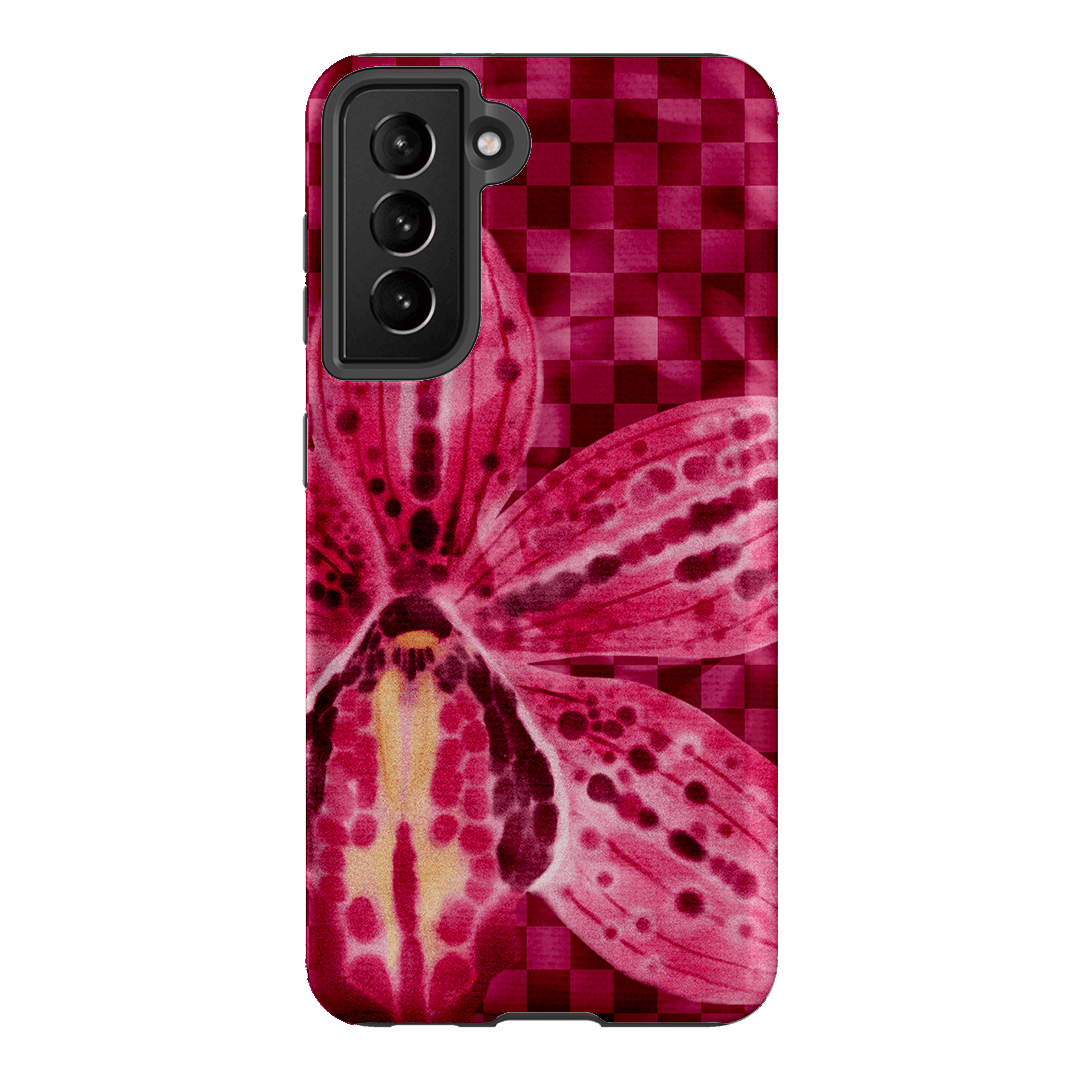 Check Orchid Printed Phone Cases Samsung Galaxy S21 / Armoured by Sally Hungerford - The Dairy
