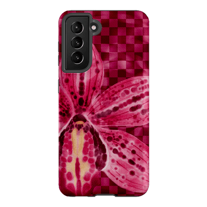 Check Orchid Printed Phone Cases Samsung Galaxy S21 / Armoured by Sally Hungerford - The Dairy
