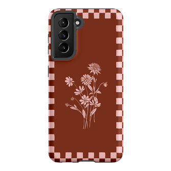 Dahlia Check Printed Phone Cases Samsung Galaxy S21 / Armoured by Typoflora - The Dairy