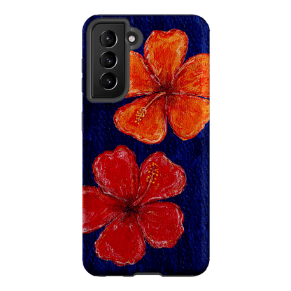 Hibiscus Flower Deep Blue Printed Phone Cases Samsung Galaxy S21 / Armoured by BG. Studio - The Dairy