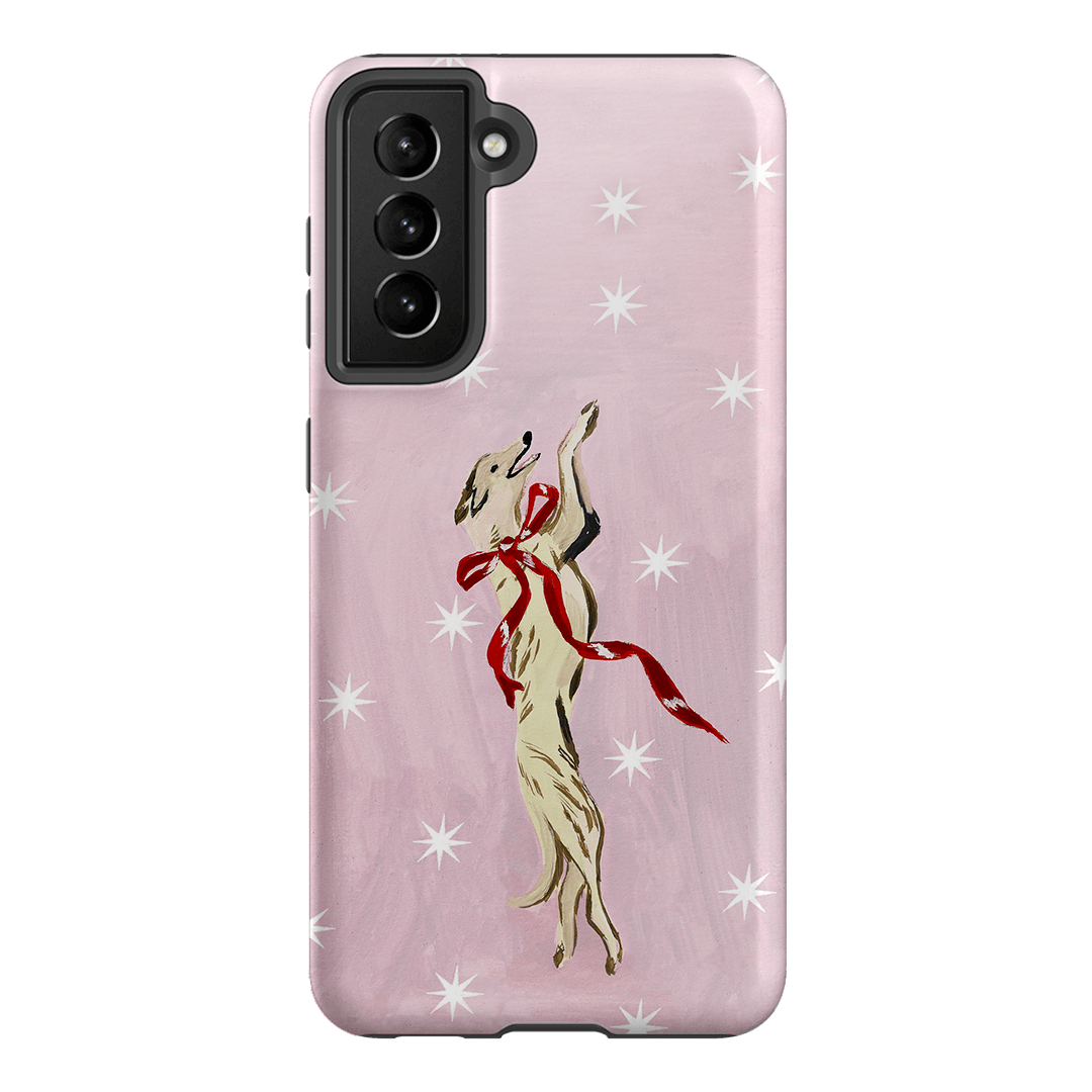 Pink Bow Hound Printed Phone Cases Samsung Galaxy S21 / Armoured by Lisa Hu - The Dairy