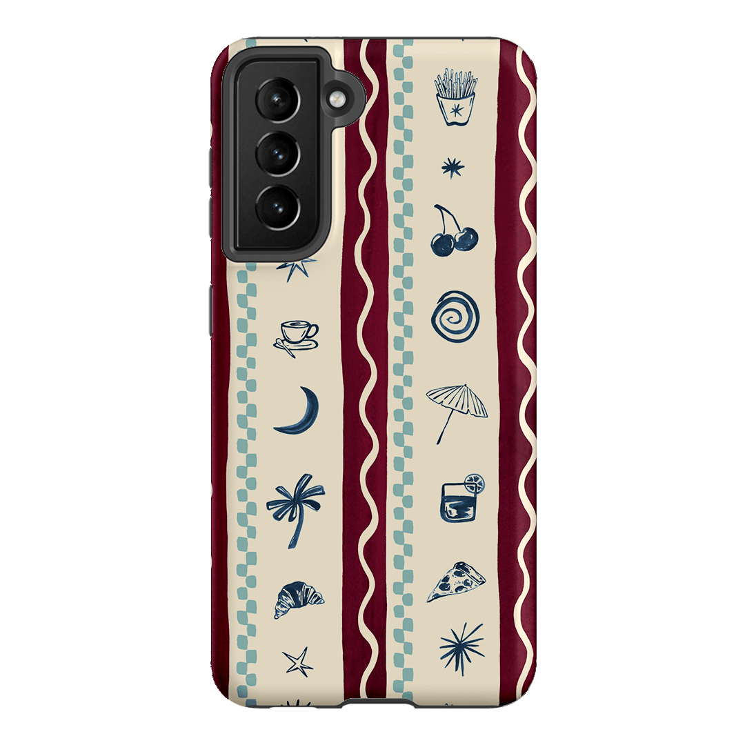 Summer Snacks Burgundy Printed Phone Cases Samsung Galaxy S21 / Armoured by Charlie Taylor - The Dairy