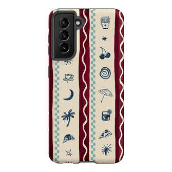 Summer Snacks Burgundy Printed Phone Cases Samsung Galaxy S21 / Armoured by Charlie Taylor - The Dairy