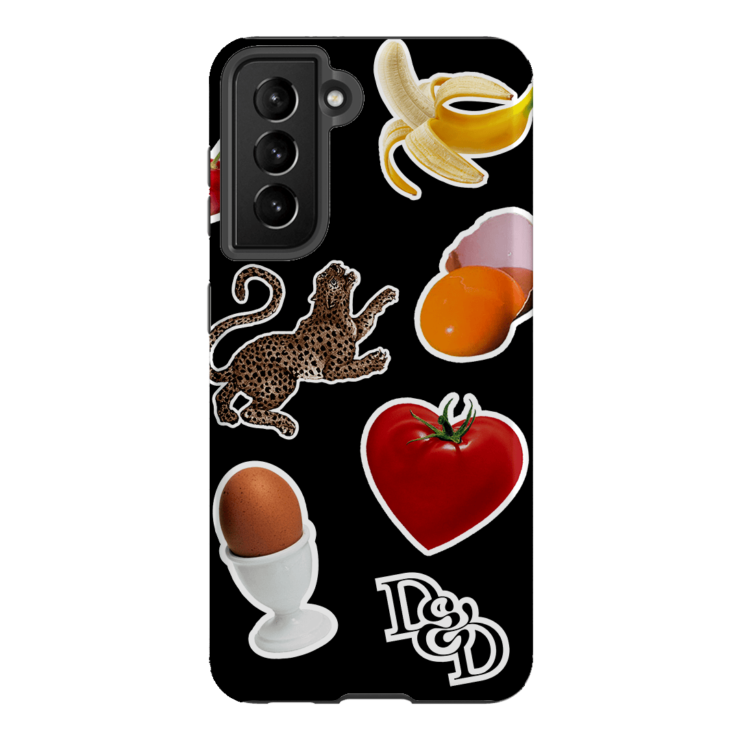 Sunday Stickers Black Printed Phone Cases Samsung Galaxy S21 / Armoured by Desmond & Dempsey - The Dairy