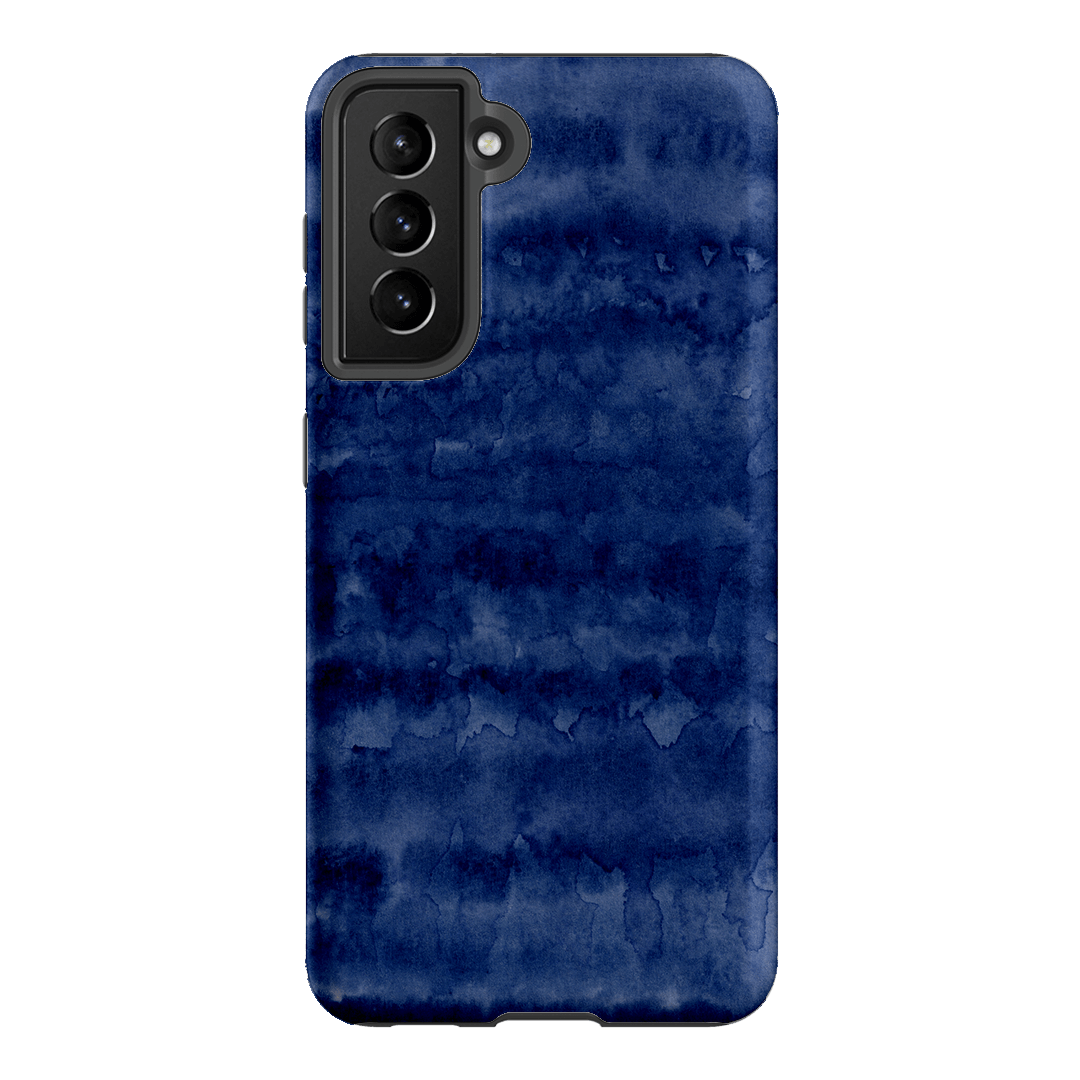 Watercolour Stripes Navy Printed Phone Cases Samsung Galaxy S21 / Armoured by The Dairy - The Dairy