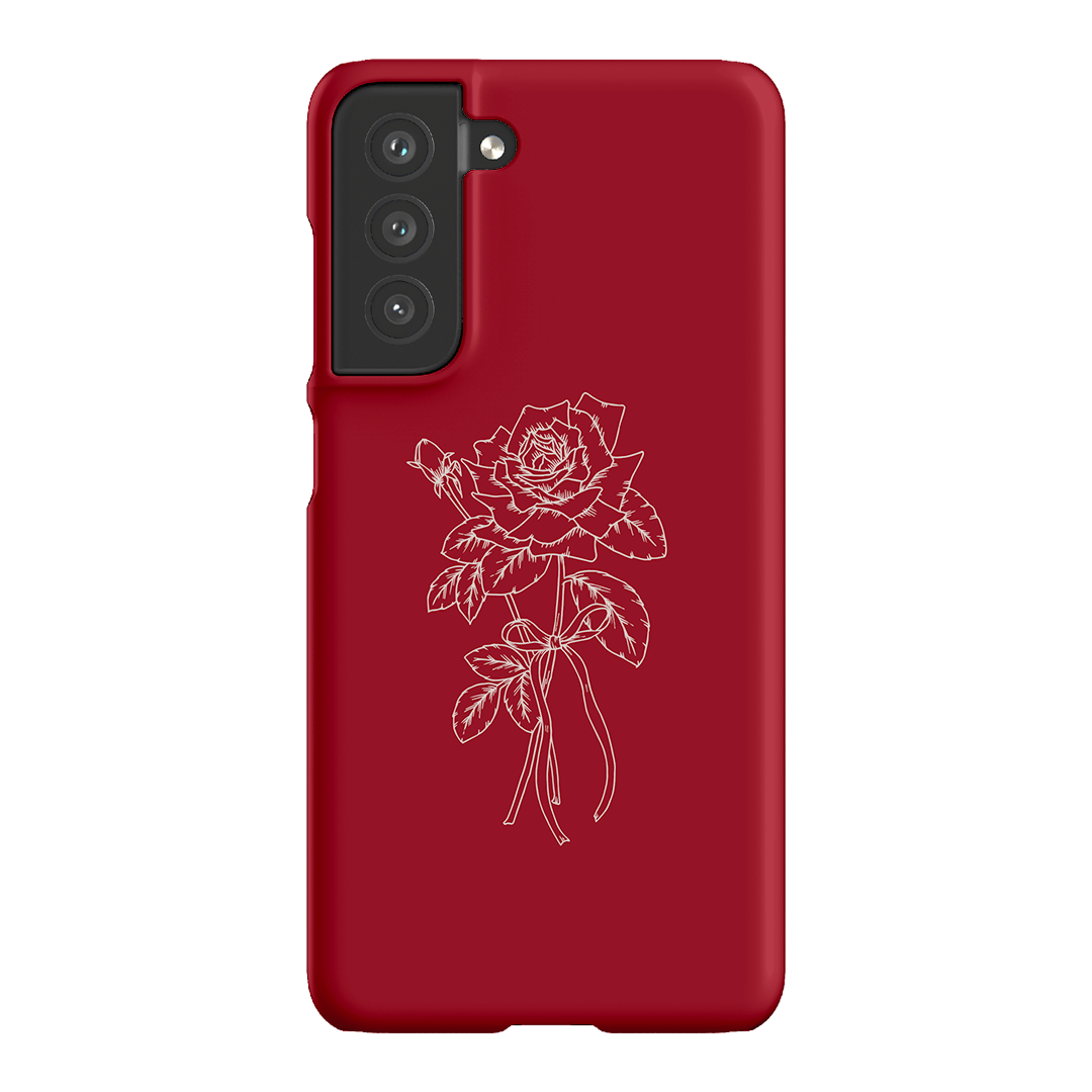 Red Rose Printed Phone Cases Samsung Galaxy S21 FE / Snap by Typoflora - The Dairy