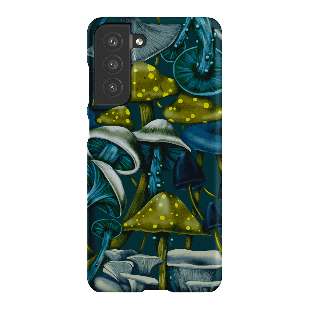 Shrooms Blue Printed Phone Cases Samsung Galaxy S21 FE / Snap by Kelly Thompson - The Dairy