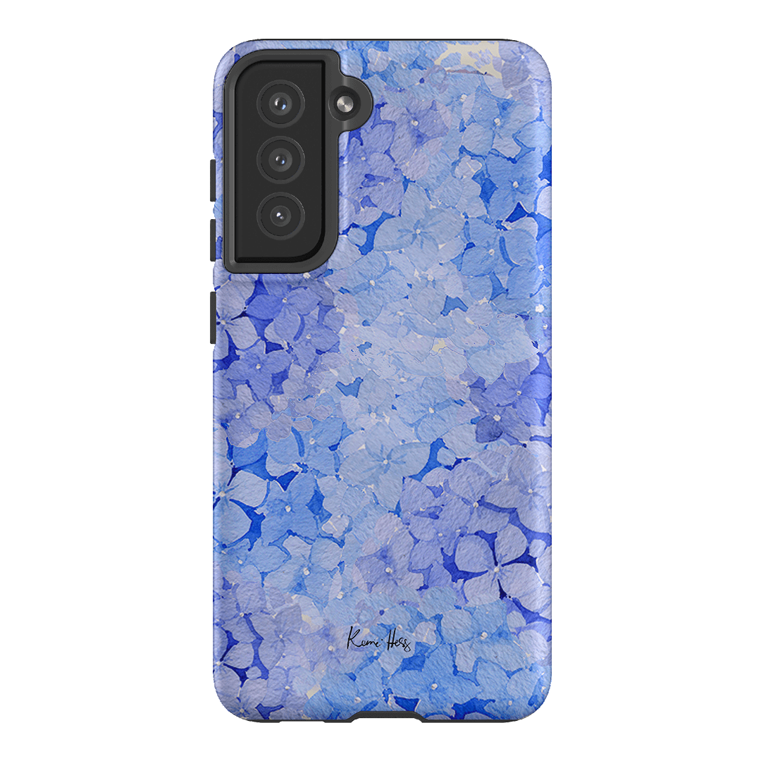 Hydrangea Blue Printed Phone Cases Samsung Galaxy S21 FE / Armoured by Kerrie Hess - The Dairy