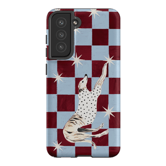 Check Greyhound Blue Printed Phone Cases Samsung Galaxy S21 FE / Armoured by Lisa Hu - The Dairy