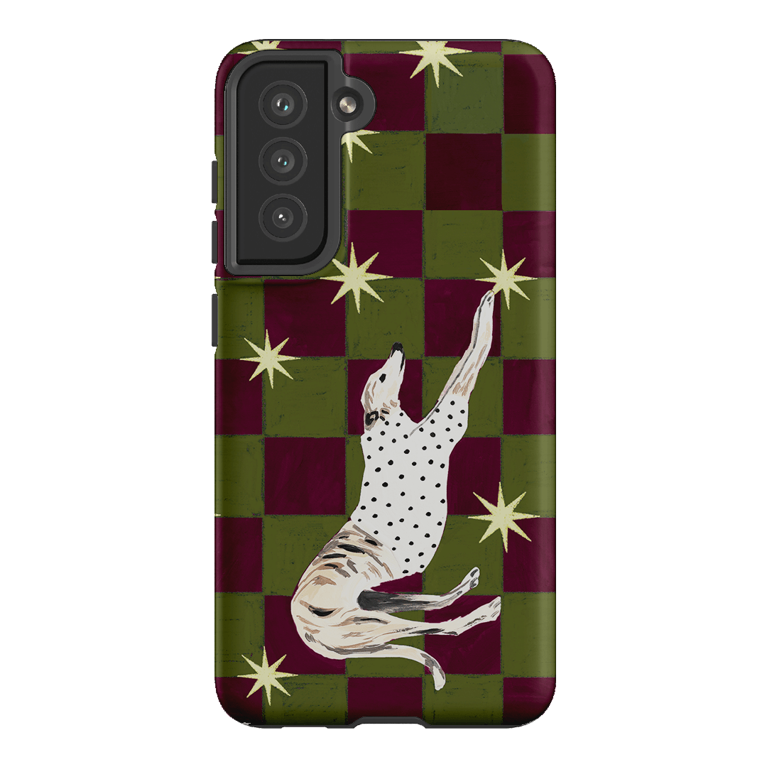 Check Greyhound Green Printed Phone Cases Samsung Galaxy S21 FE / Armoured by Lisa Hu - The Dairy