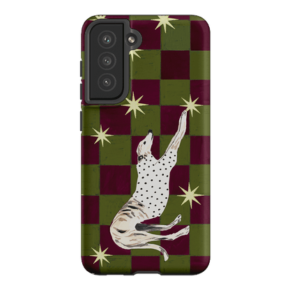 Check Greyhound Green Printed Phone Cases Samsung Galaxy S21 FE / Armoured by Lisa Hu - The Dairy