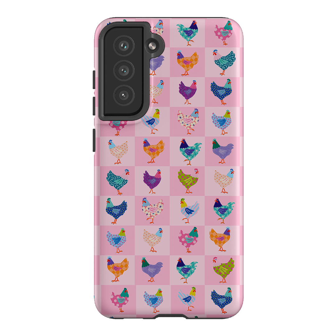 Checkered Chickens Printed Phone Cases Samsung Galaxy S21 FE / Armoured by Kayla Henley - The Dairy